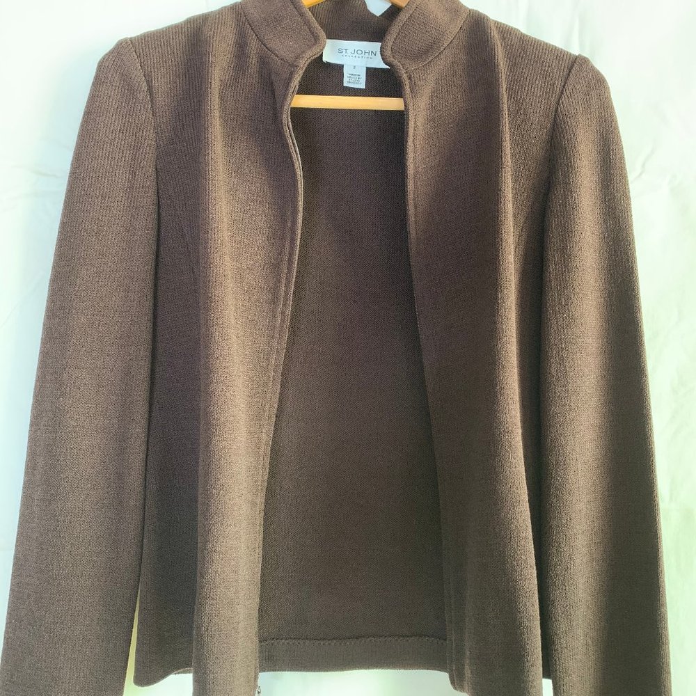 St John Collection Mahogany (Brown) Bomber Jacket